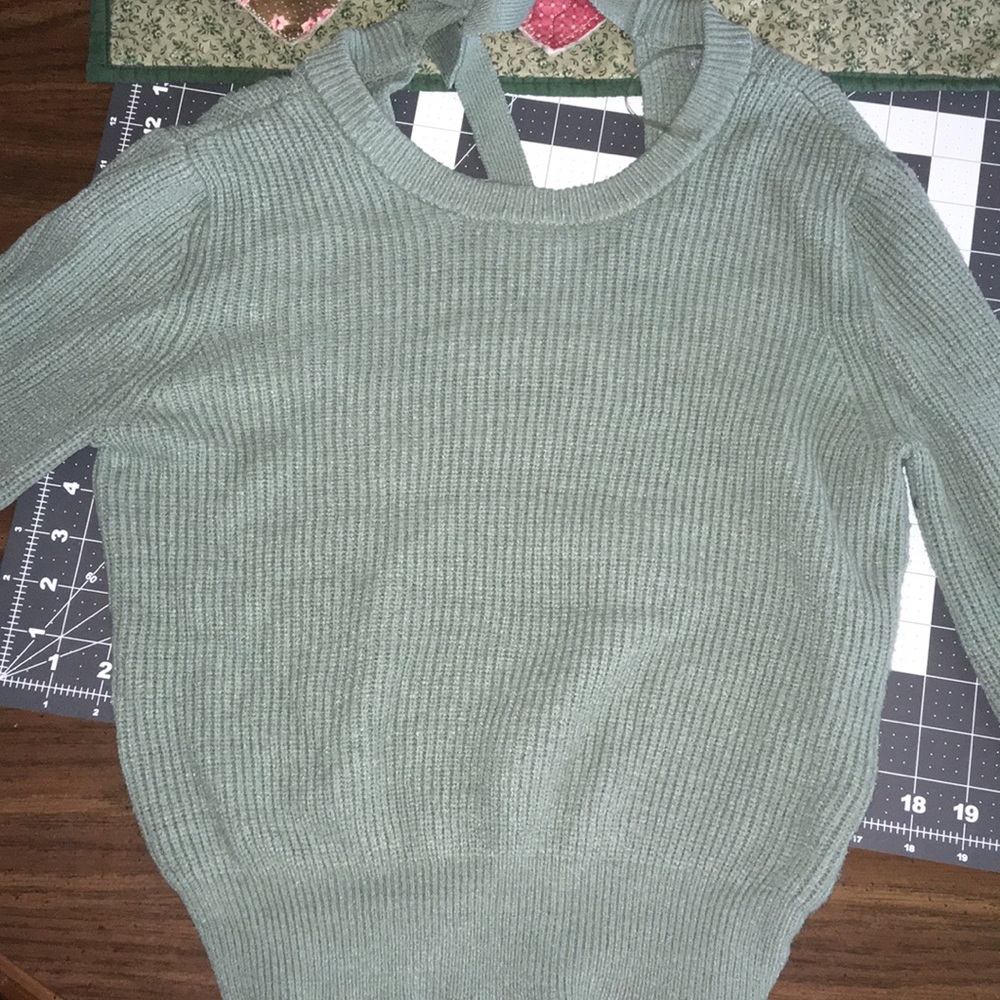Sea foam Green Bell Sleeve Sweater